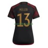 Maillot de Supporter Allemagne Thomas Muller 13 Extérieur Coupe du Monde 2022 Pour Femme